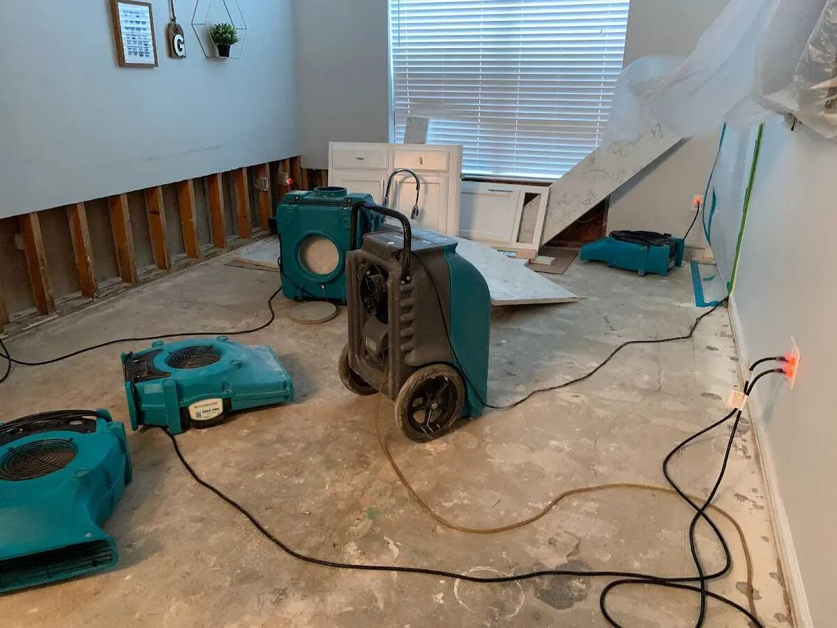 Dehumidifier in flood-cut room for Water Extraction & Removal in Brownsburg